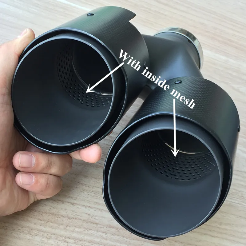 2 шт. матовый черный углеволоконные akrapovic выхлопной наконечник глушитель трубы