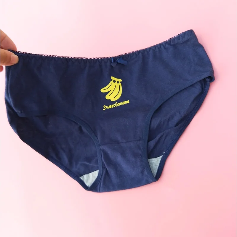QUECOO 2018 Selling new banana printing cute sexy underwear cotton comfortable women #168 |