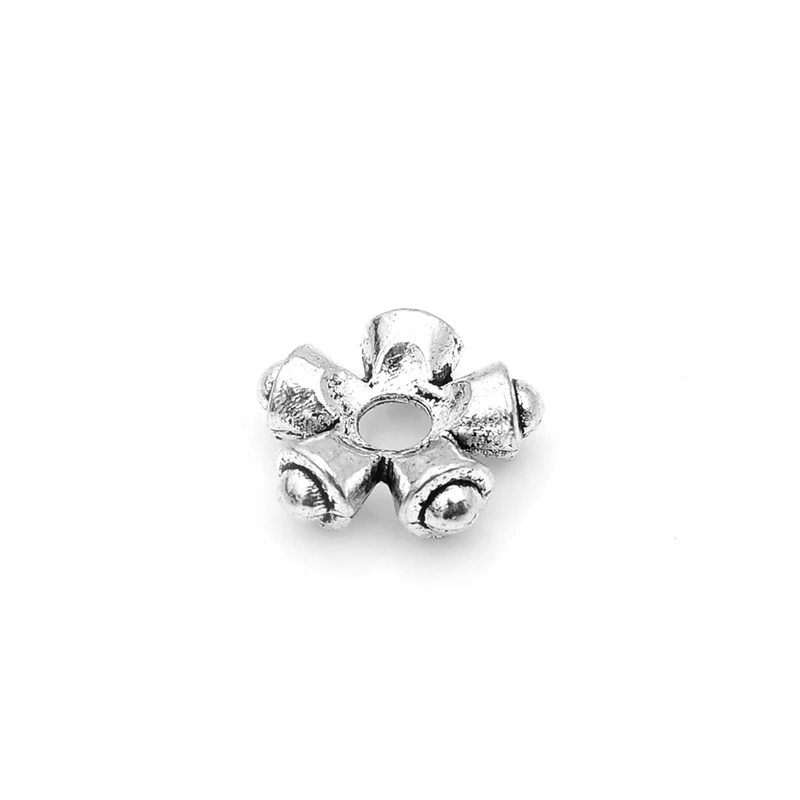 

20pcs/lot zinc alloy antique vintage silver plated flower charm spacer beads DIY jewelry making for necklace bracelet
