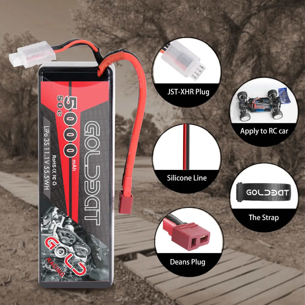2 единицы GOLDBAT 5000mAh LiPo батарея для rc автомобиля 3S RC 11 1 V lipo 50C с штепсельной вилкой XT60