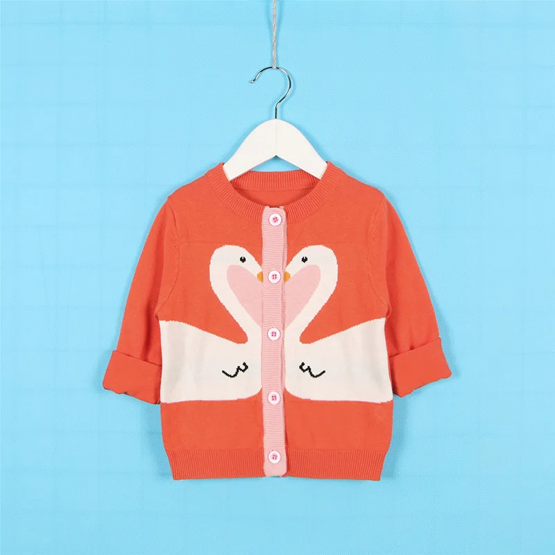 Кардиган с лебедями для девочек 1 6 лет свитер Детская верхняя одежда и пальто