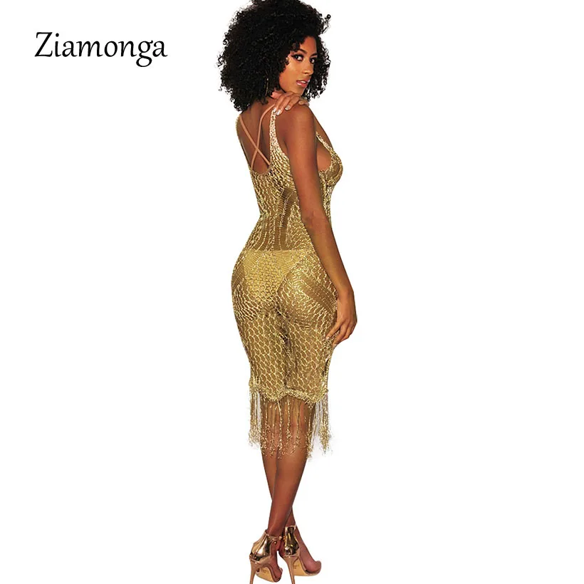 Ziamonga Для женщин летние пикантные пляжное платье See Through выдалбливают
