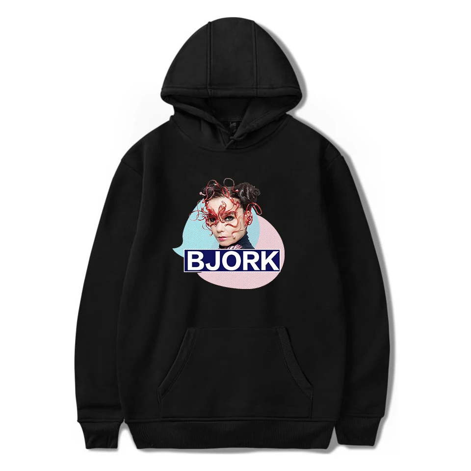 

Fashion Harajuku Bjork Hoodies Men/women Hot singer Autumn Keep Warm Cotton Bjork Men's Hoodies and Sweatshirt black pullovers