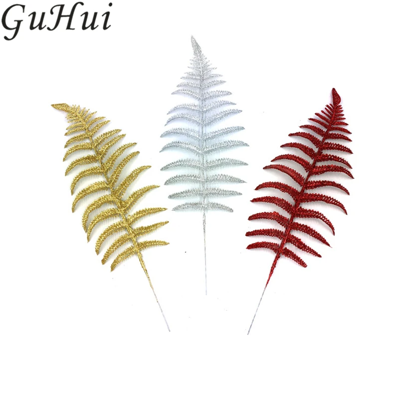Аксессуары для дома 5 шт. листья Рождественского дерева золотые серебристые