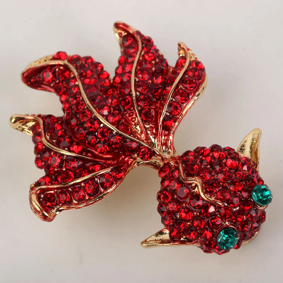 Yacq Goldfish brooch pin antique gold red W crystal animal jewelry gifts for women girls mom her wholesale dropshipping BA20 | Украшения и