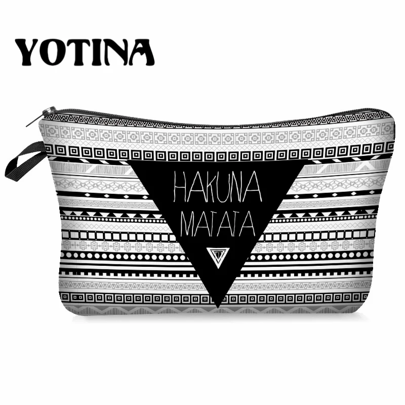 Yotina сумка для макияжа женская косметичка с разноцветным узором Геометрическая 3D печать несессер сумка для путешествий Органайзер для макияжа - Цвет: bpd36958