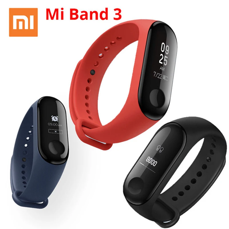 Xiaomi mi смарт браслет 3 фитнес Band большой сенсорный экран OLED сообщение время