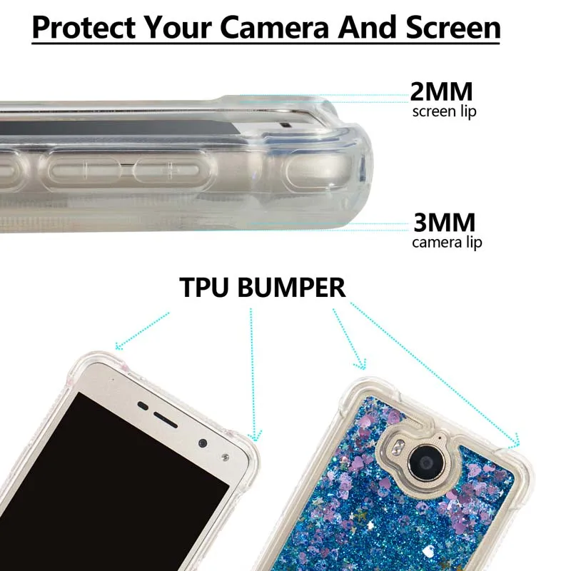 Чехол ZZCAJA для Huawei Y3 Y5 Y6 Y7 2017 роскошный блестящий противоударный ударопрочный