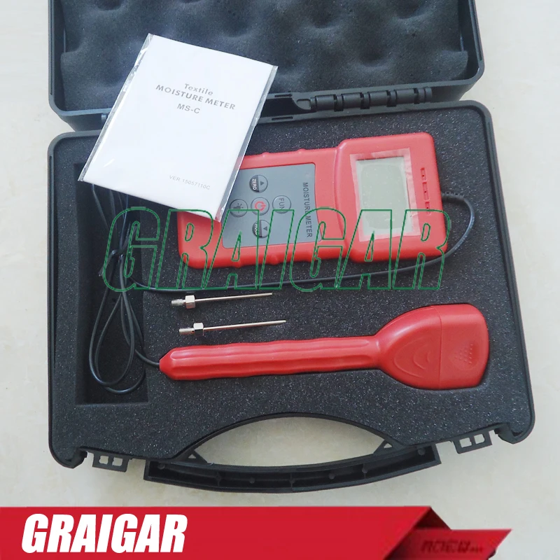 MS-C Textile moisture meter for measuring content of materials Clothes Cotton Yarm Wool |