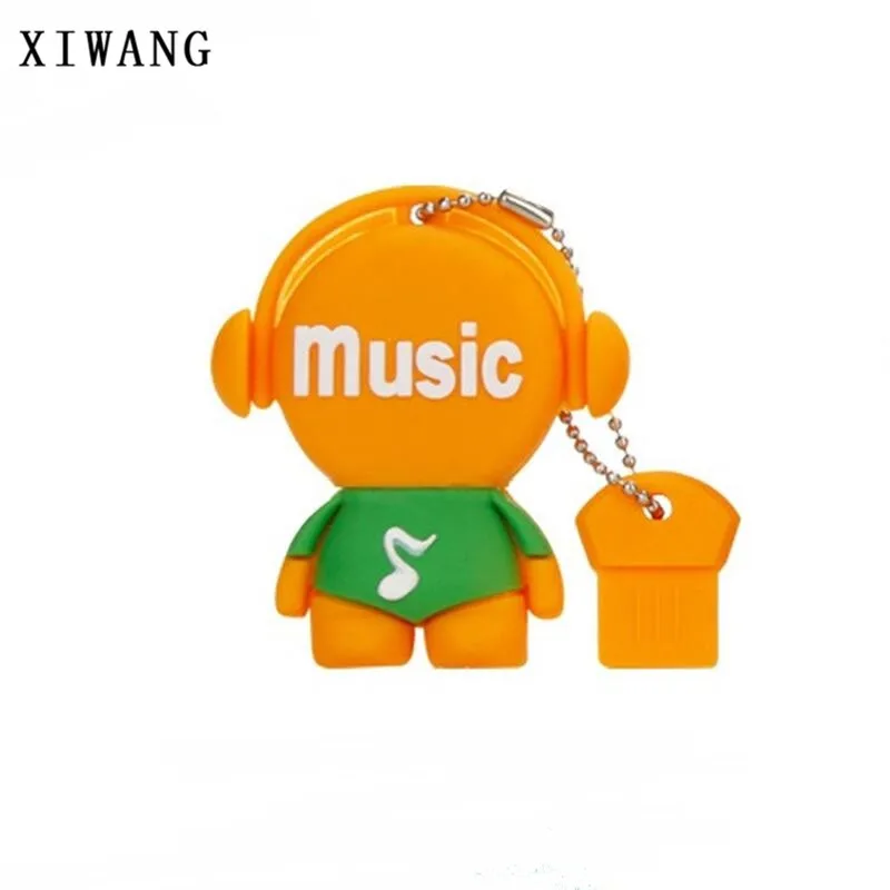 green Мультяшная музыкальная модель, USB флеш-накопитель, usb 2,0, 4 ГБ, 8 ГБ, 16 ГБ, флеш-накопитель, 32 ГБ, 64 ГБ, флешка, 128 ГБ, карта памяти, игрушка, u-диск, свадебный подарок - Цвет: green