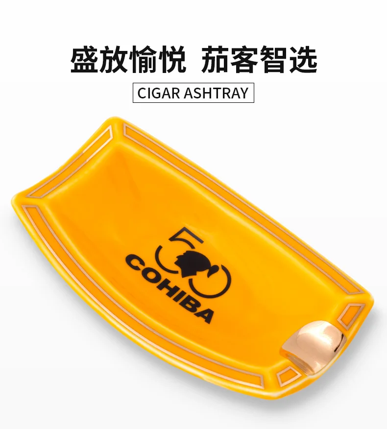 Новые COHIBA аксессуары для сигар керамическая пепельница для сигар 1 держатель Квадратная Пепельница 2 цвета сигарета Табак пепельница Подарочная коробка CLG-0395