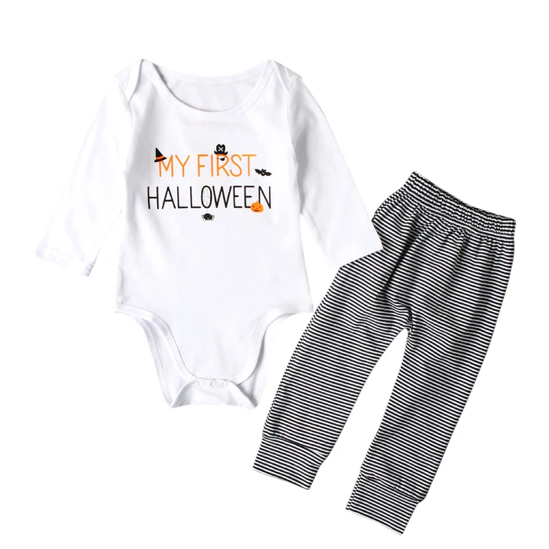 Новое поступление 2017 одежда на Хэллоуин с тыквой боди для новорожденных