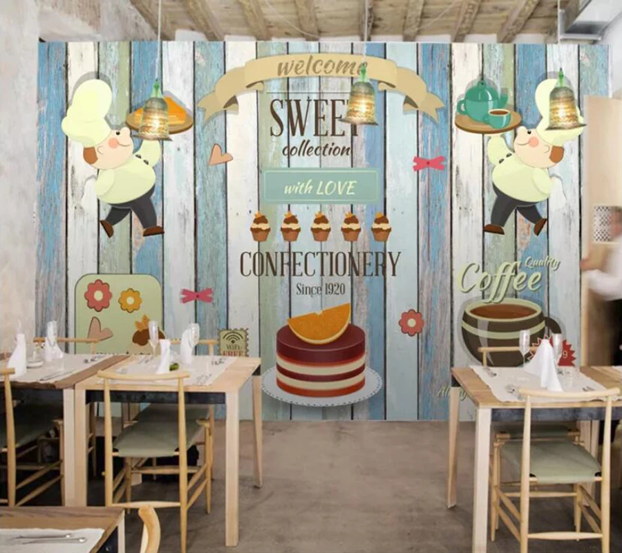 Decorative wallpaper Fashion hand drawn gourmet dessert shop cake background wall | Обустройство дома