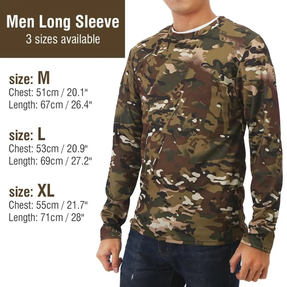 3 размера Мужская дышащая быстросохнущая камуфляжная футболка для альпинизма