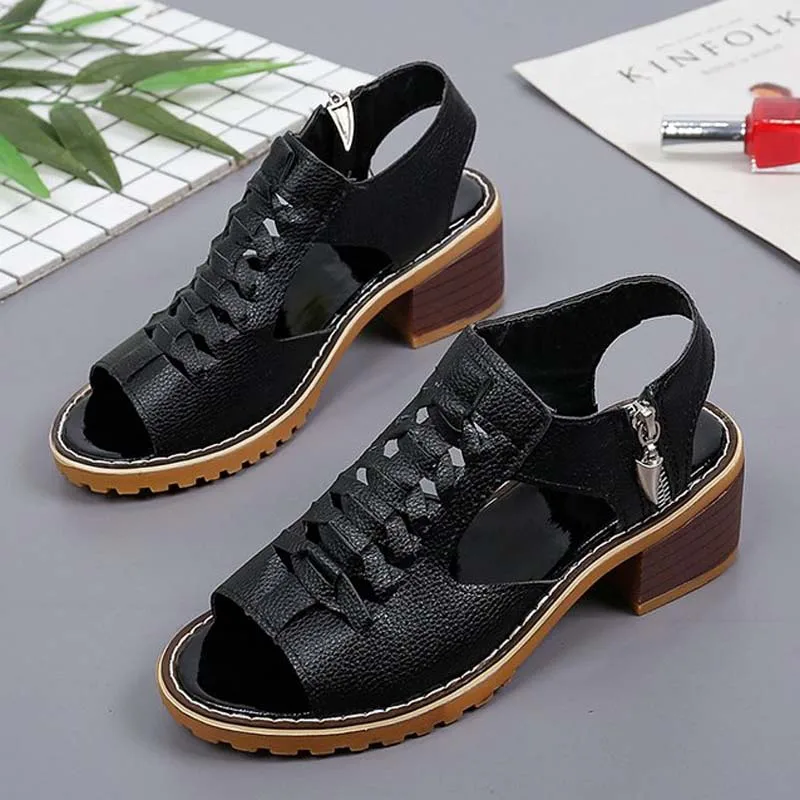 HEE GRAND/2019 Новый Компактные женские сандалии модные на молнии Сандалии Med