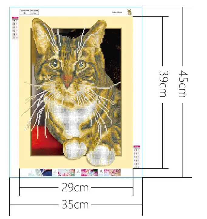 L1246 DIY 5D алмазная картина, кот Мейн-кун, вышивка крестиком, мозаика, алмазная вышивка, узоры для вышивки стразы, картины - Цвет: L1246