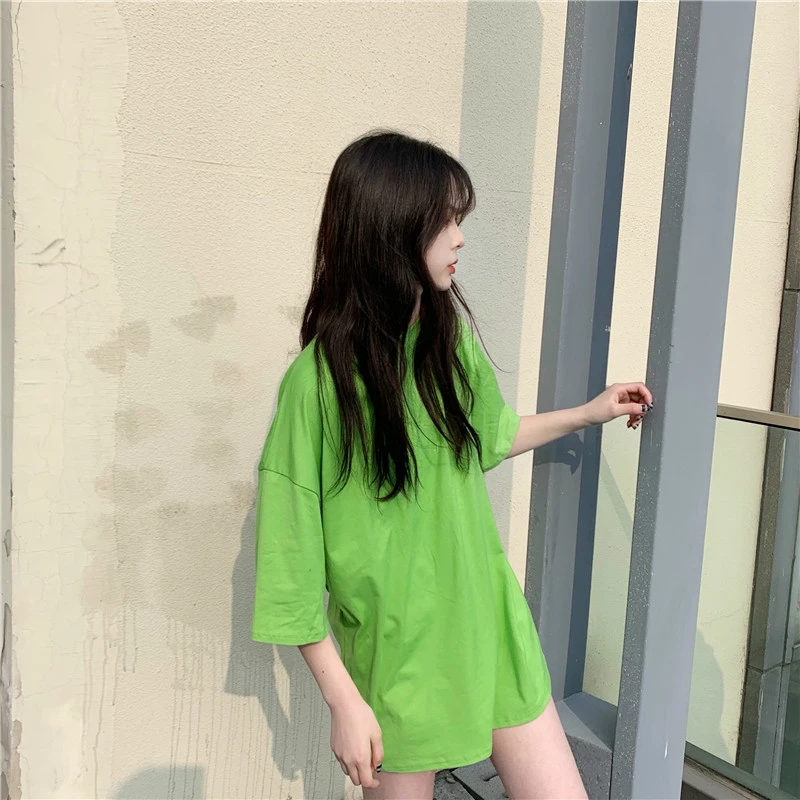 Футболка с коротким рукавом EAD 9 видов цветов хлопчатобумажная женская футболка