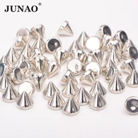 junao 8mm 10mm silver gold color studs spikes plastic decorative rivet punk rivets for leather clothes jewelry making crafts