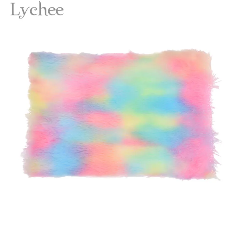 Радужная меховая ткань Lychee Life Размер A4 21x29 см|Синтетическая кожа| |