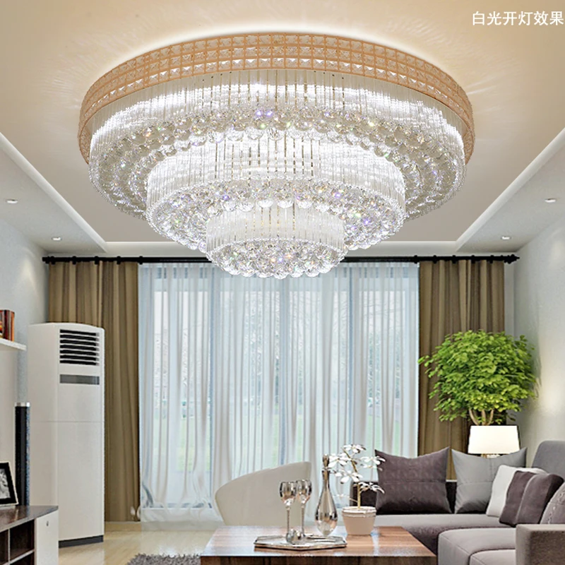 

Crystal lamp circular living room lamp simple modern atmosphere home European lamps restaurant lights bedroom led ceiling lamp