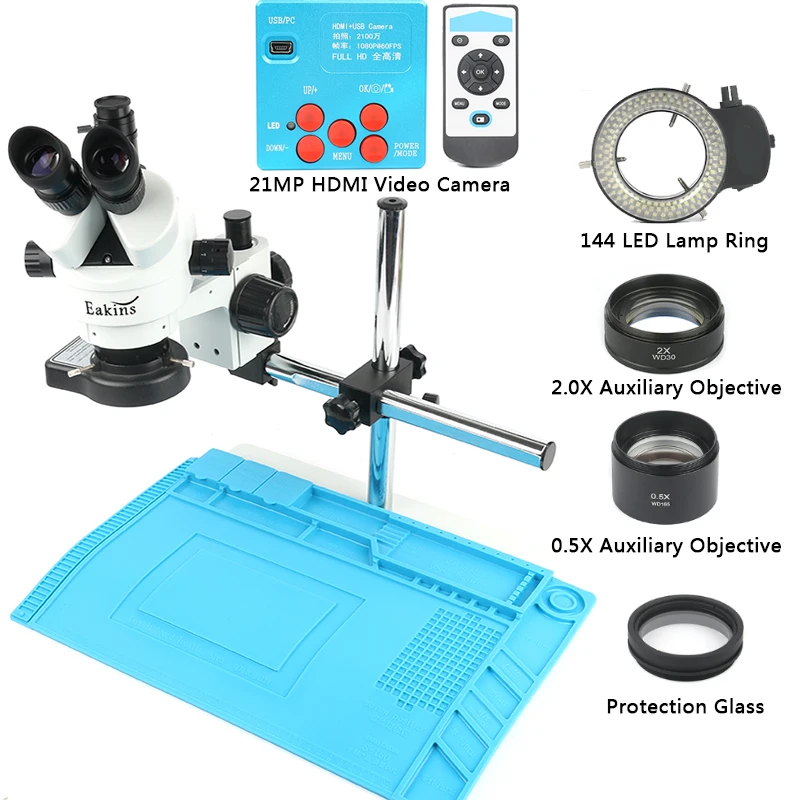 Тринокулярный стереомикроскоп с мультифокальным непрерывным увеличением 7 45X