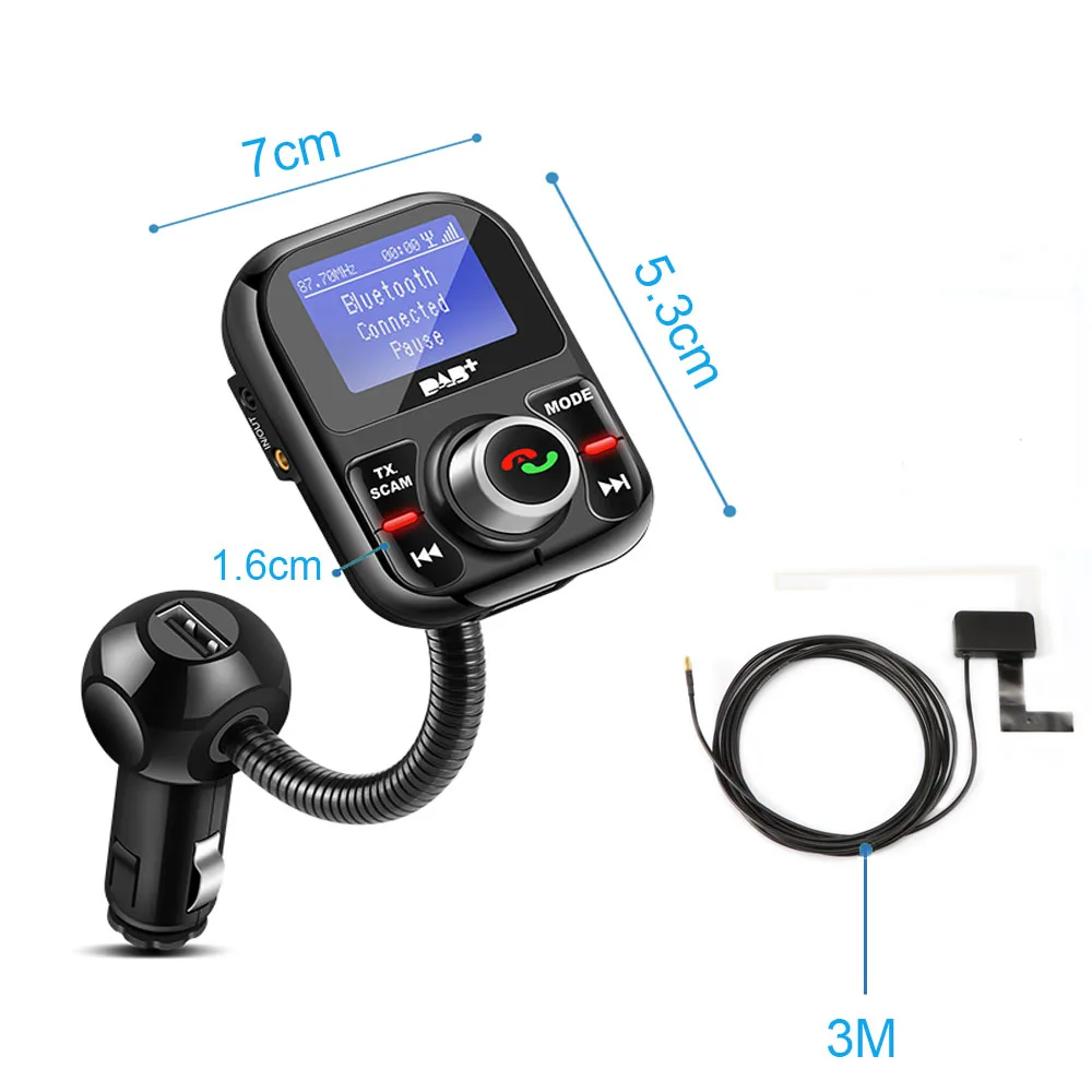 Автомобильный цифровой радиопередатчик DAB fm-передатчик Bluetooth комплект громкой