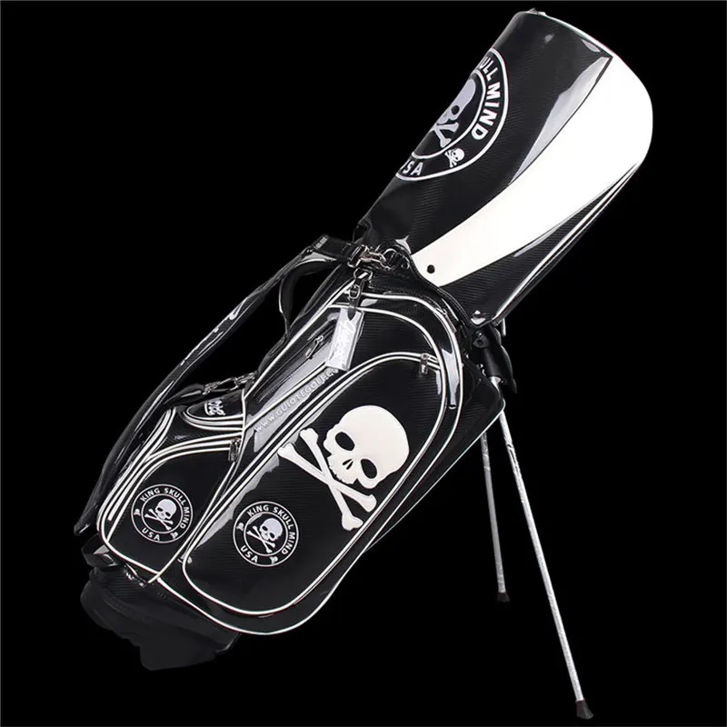 [2 цвета] King Skull сумка для гольфа с подставкой PU кожаная сумка для гольфа с рисунком дождя вышивка 8-way " размер для мужчин и женщин
