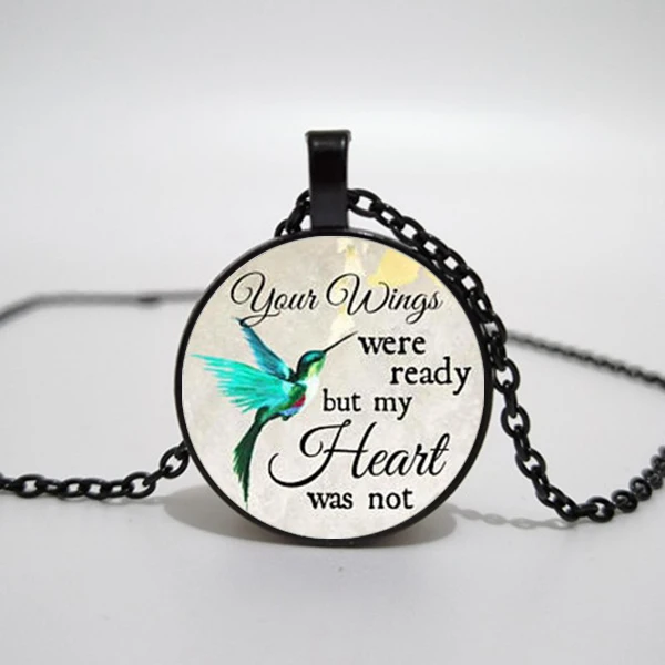 Commemorating the charm necklace your wings are ready but my heart is not losing loved ones in memory sadness or loss | Украшения и