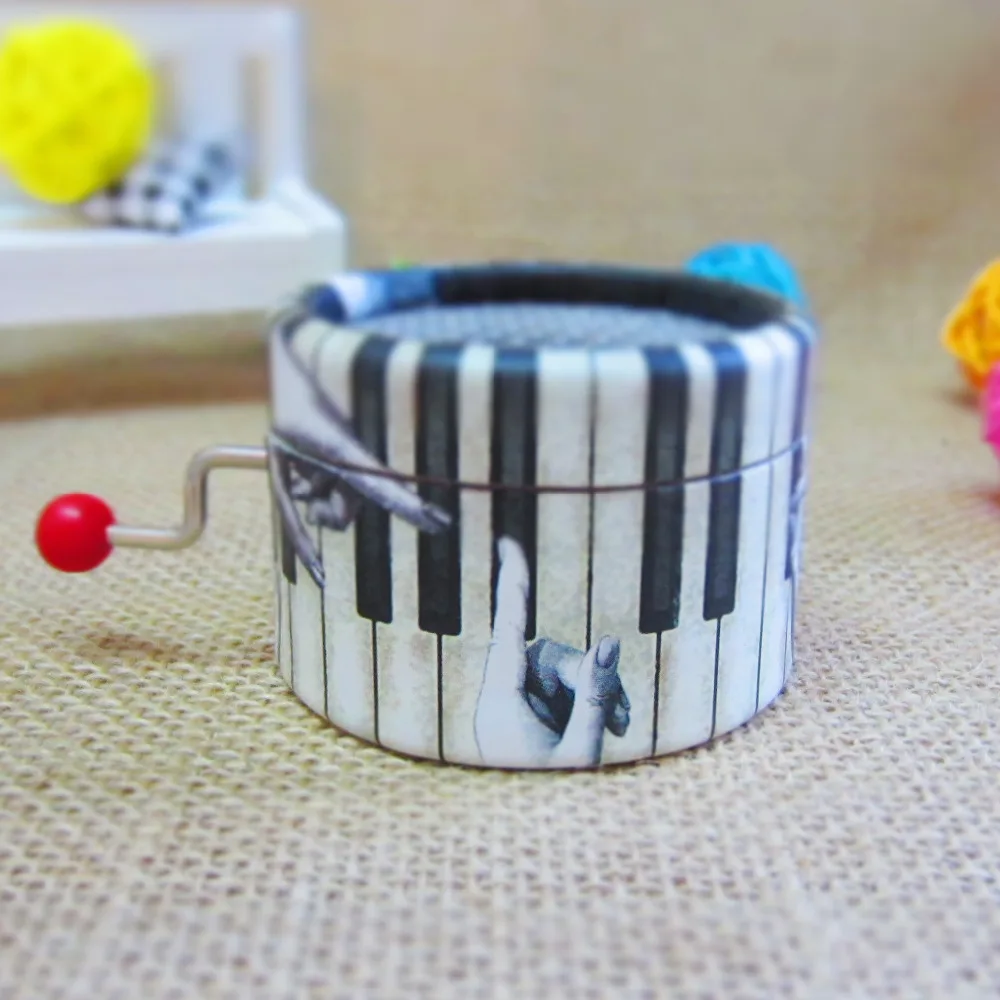 Пианино круглая бумага ручной кривошипно музыкальная шкатулка Yunsheng движение