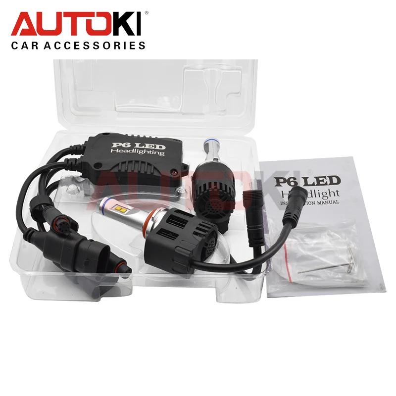 Autoki светодиодный фары для автомобиля P6 110W 10400lm Сменные лампы авто Вождение туман