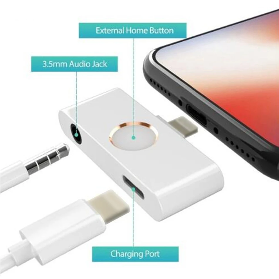 CLCU для iPhone X XR XS 8 Ipad iOS 12 11 10 кнопка домой аудио адаптер конвертер наушников