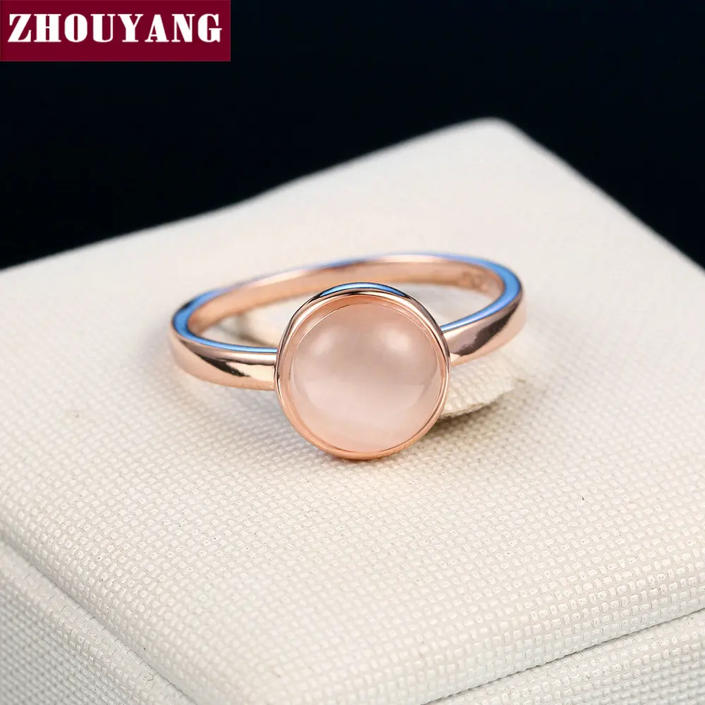 Кольцо ZHOUYANG для женщин Дамский стиль лаконичный полудрагоценный камень кошачий