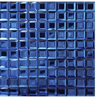 Blue 5 скошенные края супер белый алмаз зеркало мозаика плитка, DIY ванная комната выставочный зал отображения кабинет талии 3D обои - Цвет: Blue