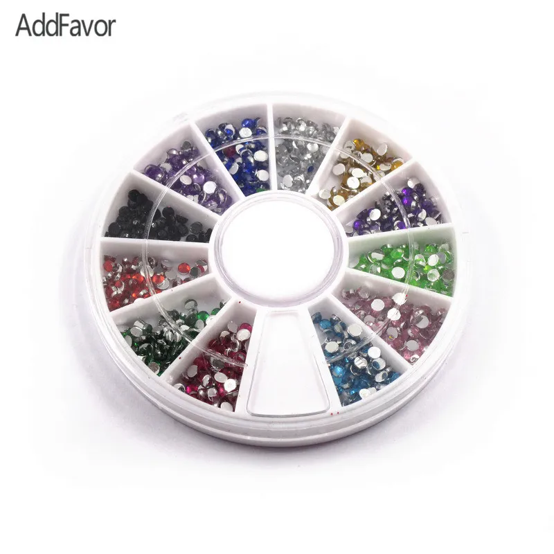 Набор для дизайна ногтей AddFavor 1 упаковка стразы и украшения 12 цветов алмазные