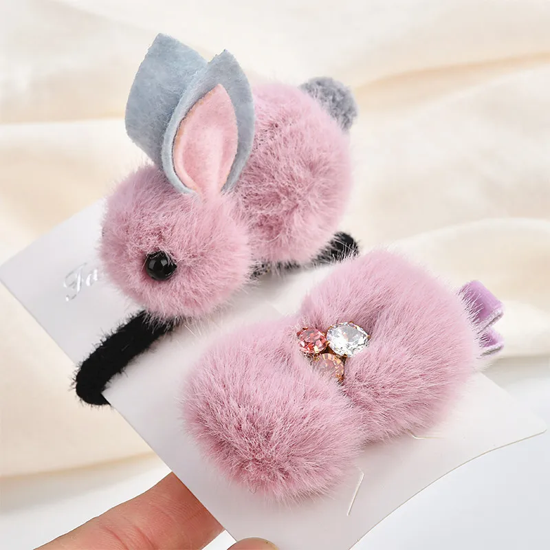 10pcs/Lot Handmade Craft Kawaii Wool Felt 3D Animal Rabbit Ribbon Bow Patch Stiker Fit Girls Hair Jewelry Headband DIY | Украшения и
