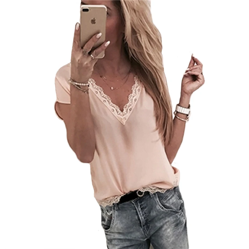 Женская кружевная блузка в стиле пэчворк модная повседневная свободная