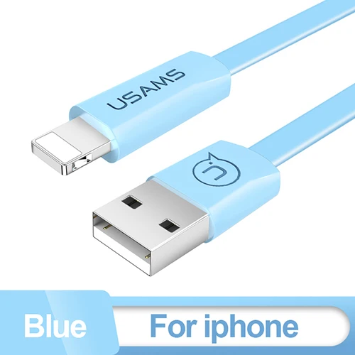 Blue for iPhone USB USAMS кабель для мобильного телефона для iPhone 2A зарядный кабель Micro usb type-C для samsung Xiaomi Синхронизация данных зарядное устройство USB кабель - Цвет: Blue for iPhone USB