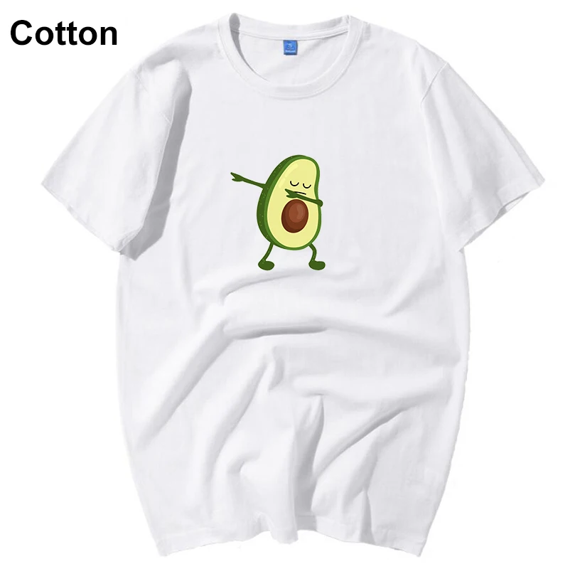 Хлопковая футболка с графическим принтом женская летняя забавным авокадо белая