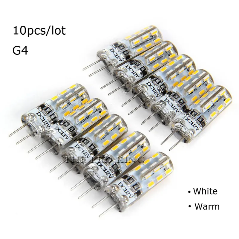SonQin 10 шт. G4 светодиодный ная лампа 3 Вт 6 9 12 15 AC DC В 3014/5050 SMD замена 20 30 40 Бесплатная