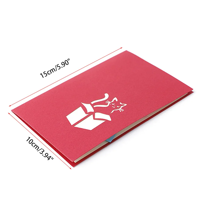 3D Поп ап праздничные поздравительные карты коробка для кошек животных Рождество