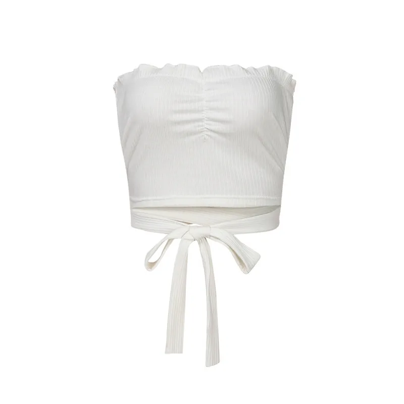 Женский топ без бретелек Frauen эластичный Топ-бюстье с открытыми плечами и