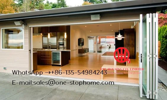 Раздвижные открытые двери с силовым покрытием внутренние складные алюминиевой