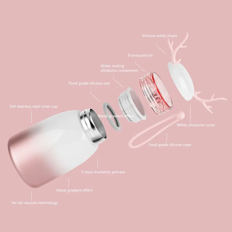 Бутылка для воды BAISPO из нержавеющей стали с изображением лося портативные