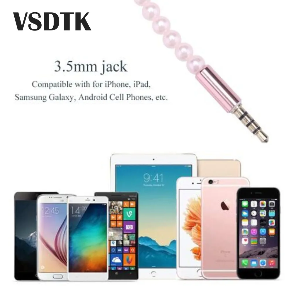 Подарок ко дню рождения fone de ouvido! Розовая девушка Стразы ювелирные изделия Жемчужное ожерелье наушники с микрофоном наушники для Iphone Xiaomi