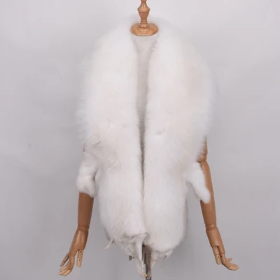 are heads and legs Новинка, натуральный мех, шаль, роскошный воротник из меха серебристой лисы, кольцо, шаль для женщин, натуральный Лисий мех, воротник для пуха - Цвет: are heads and legs