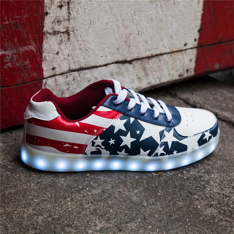 2017 Hot Sale Unisex Led led mens Shoes For Adults LED Casual USB Glowing Higth Quality Lace Up couple Luminous | Обувь