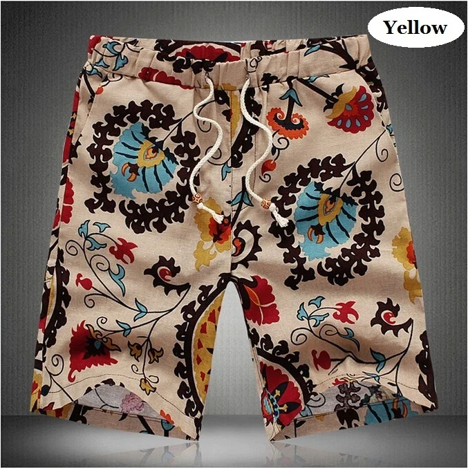 Summer Mens Casual Linen Beach 10 Colors Flower Printed Fashion Shorts | Мужская одежда