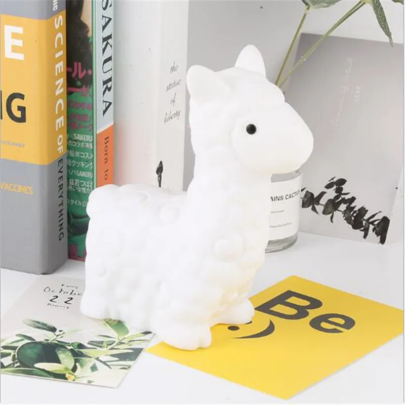 Leedome 3D Альпака моделирование Ночник Новинка животное светодиодные лампы для сна прикроватные светильники украшения дома