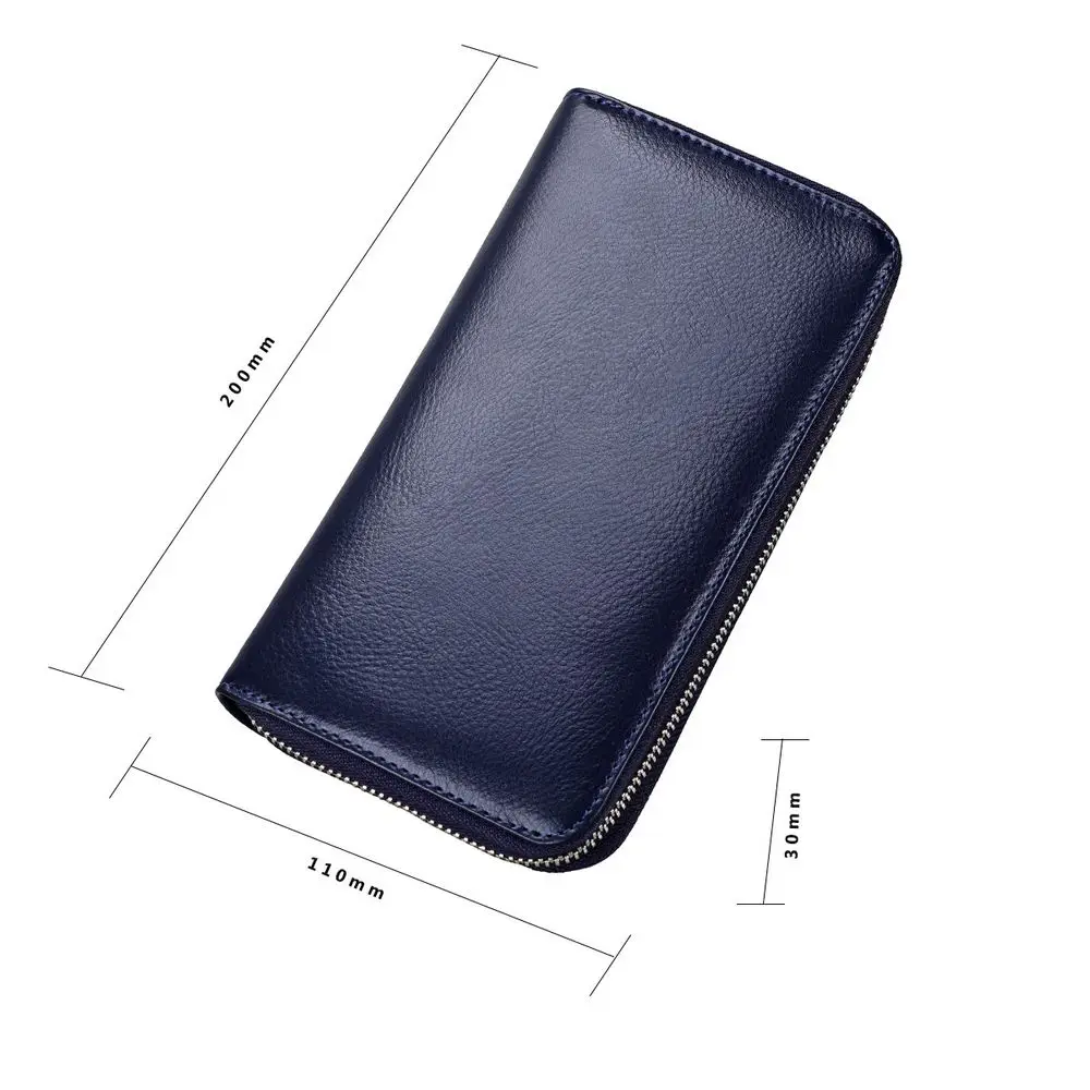 TRASSORY Анти Rfid Блокировка Мужской Famale 36 слотов карты бумажник из натуральной кожи на молнии длинный дизайн клатч, кошелек, портмоне