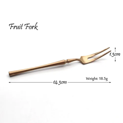 Fruit Fork Роскошный Розовый Золотой набор столовых приборов 304 нержавеющая сталь цветной столовый нож и столовая вилка Столовые приборы кухонные принадлежности - Цвет: Fruit Fork